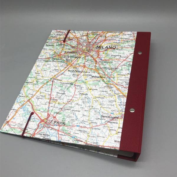 Buch Ordner Ringmechanik Mailand rot Rückendeckel